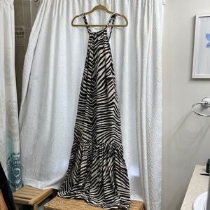 Banana Republic Zebra Print Maxi Dress